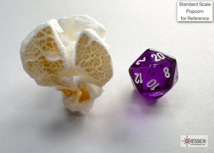 Translucent Purple/white Mini-Polyhedral 7-Die Set (Mini Poly Release 3)