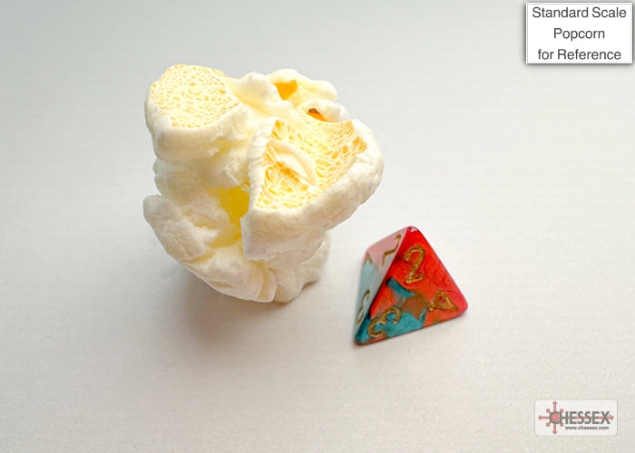 Gemini Red-Teal/gold Mini-Polyhedral 7-Die Set (Mini Poly Release 3)