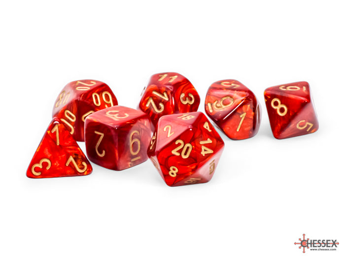 Scarab Mega-hedral Scarlet/gold 7-Die Set