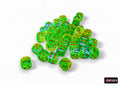 Gemini Plasma Green-Teal/orange Luminary 12mm d6 Dice Block (36 dice)
