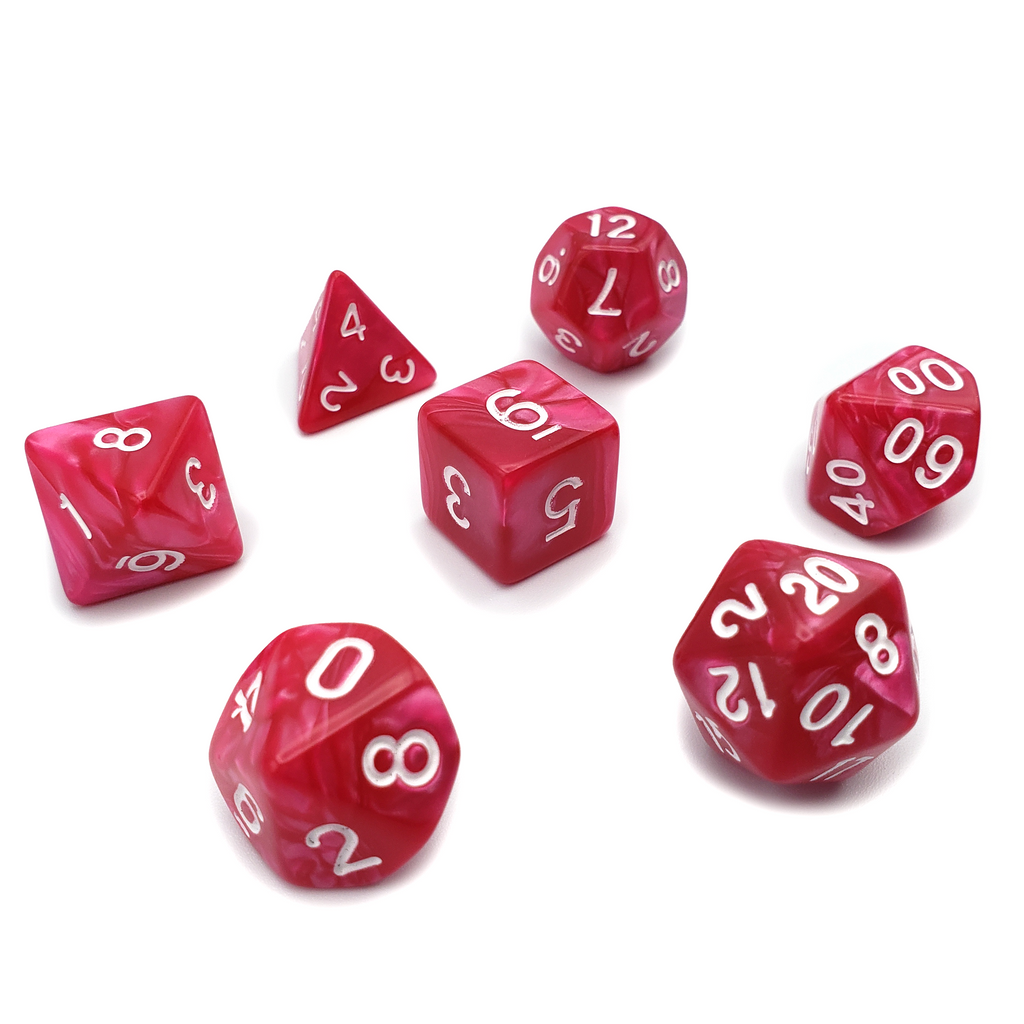 Rose Garden - 7 Piece DnD Dice Set | Acrylic RPG Gaming Dice