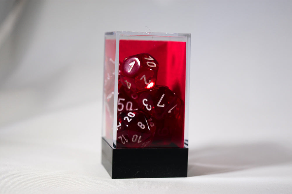 Translucent 7-Die Chessex Sets Made in Germany -Red, Blue, Green, Teal, Purple-