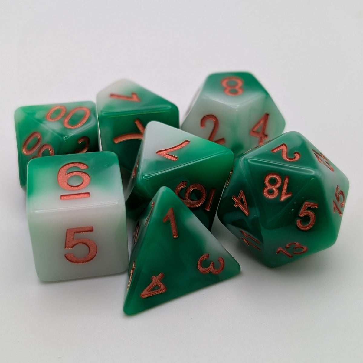 Pine Needles - 7 Piece DnD Dice Set | Acrylic RPG Gaming Dice